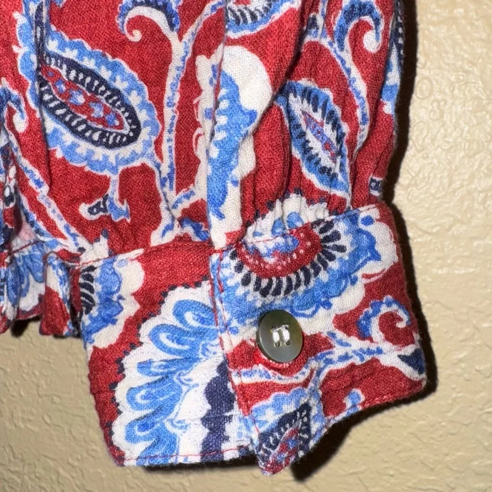 Soft Surroundings Red and Blue Paisley Top - Picture 6 of 6